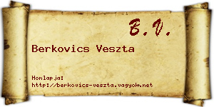 Berkovics Veszta névjegykártya
